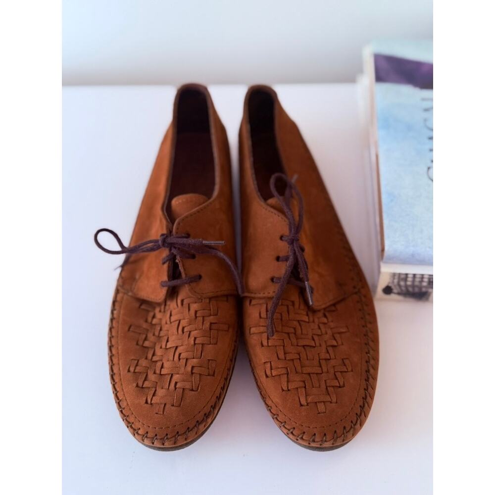 Vintage Dexter‎ Woven Leather Oxfords Lace Up Flats (9-9.5) ✨ - Picture 2 of 6